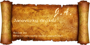 Janovszky Anikó névjegykártya